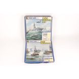 Minic Ships by Hornby 1:1200 Naval Harbour Set (4). Together with a Fleet Anchorage Set (1). Both