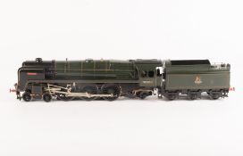 An O gauge 3-rail electric BR Britannia Class 4-6-2 tender locomotive. Britannia, RN 70000. A very