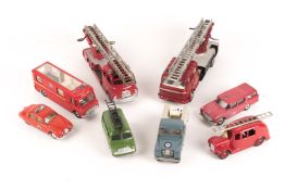 8 Fire Appliances by Dinky, Corgi and Spot On. Dinky Toys; A Turntable Fire Escape (956), plus