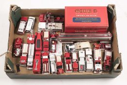 A quantity of American Fire & Rescue Vehicles. 2x loose Code 3 1:24 Models Seagrave Pumpers, both '