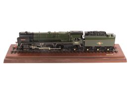 An O gauge 2-rail electric BR Britannia Class 4-6-2 tender locomotive. Iron Duke, RN 70014. A very