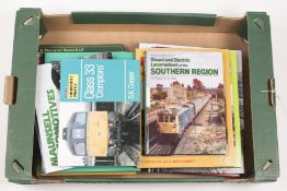 A quantity of hard back and paperback railway and other transports books. By OPC, Ian Allan, Capital