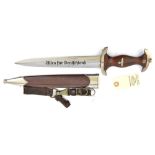 A good scarce Third Reich SA Rohm dagger, the blade bearing pre 1935 Eickhorn mark and full Rohm