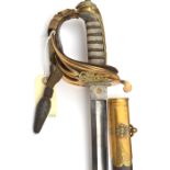 A Vic 1845 pattern infantry officer’s sword, very slightly curved, SE blade 32½”, by Henry