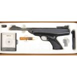 A .22” BSA Scorpion break action air pistol, number RB 7788, with black plastic body and butt.