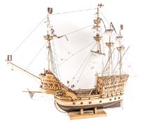 A scratch-built model of the Mary Rose. A well-constructed and detailed wooden model by Brian