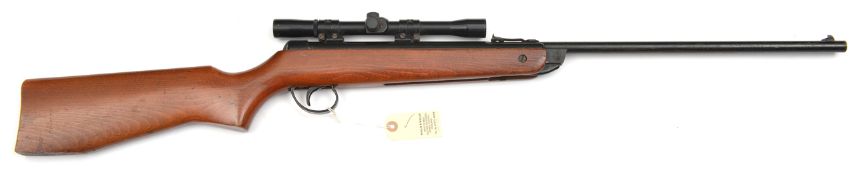 A .22” BSA Meteor Mk II break action air rifle, number TA 22866 (1962-66), fitted with Bentley 4 x