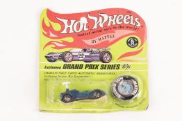 A scarce 1969 issue Mattel HotWheels ‘Exclusive Grand Prix Series Chaparral 2G. Finished in vacuum