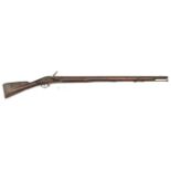 A 10 bore India pattern Brown Bess flintlock musket, 54½” overall, barrel 39” with traces of