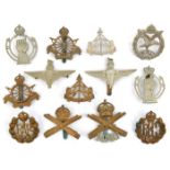 13 corps etc cap badges: KC and ERII RAC WM, Reconnaissance brass and WM, MGC and Motor MG, Cyclists