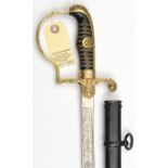 A Third Reich Wrangel pattern Army officer’s sword by Eickhorn, of the 14th Cavalry Regiment, the