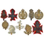 10 London Regt cap badges: 16th Q Westminster, 16th Q Westminster & Civil Service, 18th Irish,