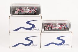 5x 1:43 scale MG competition cars by Spark. MG Lola EX257, R. Mallock, RN25, LM2005. MG Lola EX264-