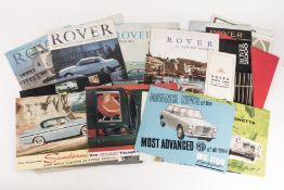 A small quantity of 1960s/70s car brochures, leaflets and paperwork relating to Rover, Lotus,