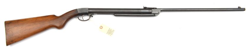 A .177” pre war Diana Model 27” break action air rifle, 42½” overall, the 18¾” rifled barrel with