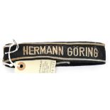 A Third Reich Luftwaffe Panzer Division “Hermann Goring” cuffband, scarce black version for wear