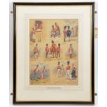 A well executed montage of watercolours of The Royal Welsh Fusiliers by Reginald Wymer, dated 1884