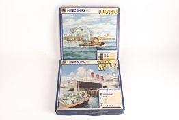 Minic Ships by Hornby 1:1200 Ocean Terminal Set (3b). Together with a Quayside Set (2). Both