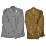 2 khaki SD jackets, 2 CD blouses; a RN officer’s white jacket and trousers and 2 other items. GC