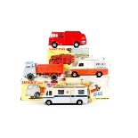 4 Dinky Toys. An Airport Fire Tender with Flashing Light (276). Midland Mobile Bank (280). Police