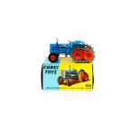A scarce Corgi Toys Fordson 'Power Major' Tractor (54). An example with blue body, orange wheels and