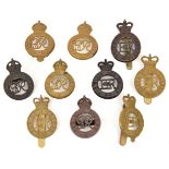 5 Geo VI Household Cavalry cap badges: The LG, RHG and WWI motto type, all with slides, The LG and