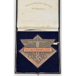 A Third Reich NSFK non portable award, in the form of a lozenge shaped silvered bronze plaque