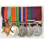 Assembled group of five: 1939-45 star, Defence (erased), War (N X9 7722 A.E.T. Wilson), GSM 1918,