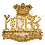 A Vic OR’s brass cap badge of HM Reserve Regt Dragoons, GC