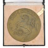 A Third Reich Deutscher Schutzen Verband bronze prize plaque, 4” diameter, the reverse with