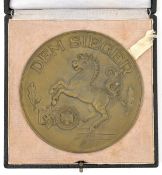 A Third Reich Deutscher Schutzen Verband bronze prize plaque, 4” diameter, the reverse with