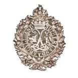 A heavy and fine quality officer’s silver glengarry badge of The Argyll & Sutherland Highlanders,