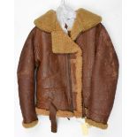 A WWII type sheepskin flying jacket, Irving style. Generally GC (a little worn overall)