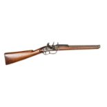 A rare .56” Sartoris patent breech loading flintlock cavalry carbine,31½” overall, smooth bore