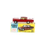 Corgi Toys Mercedes Benz 220SE Coupe (253). Example in maroon with yellow interior. Boxed, minor