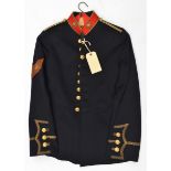 A good post 1902 Royal Marines sergeant’s dress tunic, gilt bullion chevrons trim and collar badges,