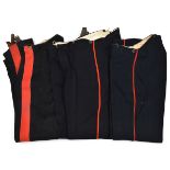 5 pairs of red striped blue overall trousers. Generally GC