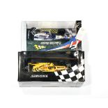 2 limited issue 1:18 scale racing cars. A Minichamps 1:18 Jordan Honda F1 racing car in yellow/black