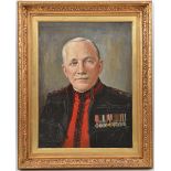 A well executed head and shoulders oil painting on board of an officer, probably 1st Bn (Coke’s)