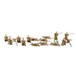 Britains Belgian Infantry from Set No.1383 C. 1950's - 6 lying firing, 4 kneeling, 2 standing firing