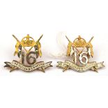An officer’s gilt and silver plated sidecap badge of The 16th (The Queen’s) Lancers, and a similar