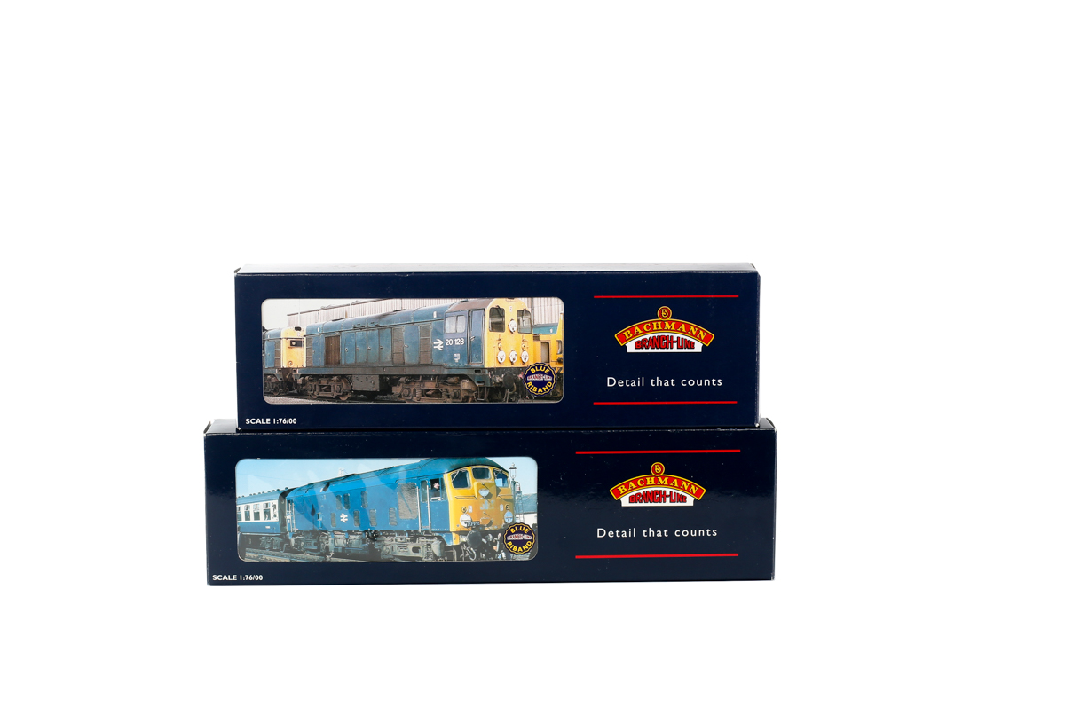 2 Bachmann Branch-Line diesel locomotives. A class 24 RN5087 32-428 in BR Blue livery with yellow