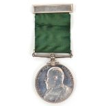 Volunteer Force LS medal, Ed VII issue (5222 Bmbr A. Briggs 1/Sussex R.G.A.V), GVF. Enclosed note