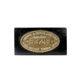 An LNER locomotive brass builder's plate. An example from a Gresley Class 49/1 4-4-0 tender