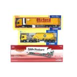 3 Corgi Trucks. ERF ECS Feldbinder - Blue Circle Cement CC12709. ERF ECS Curtainside - Stoford