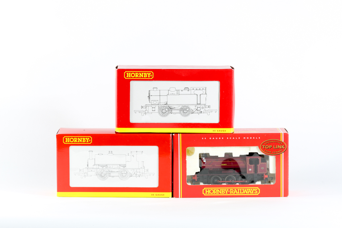 3 Hornby Railways tank locomotives. NCB class J94 0-6-0T 'Harry' R2096 in yellow lined maroon