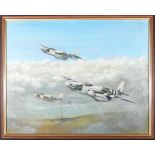 An oil painting on canvas entitled 'Overlord' by Charles Manetta (member of the Guild of Aviation