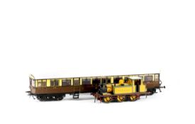 2 Dapol 0 Gauge railway items. A GWR Autocoach in chocolate and cream livery. Together with a LB&SCR