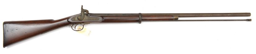 An Enfield percussion rifle converted to 22 bore sporting gun, 48½” overall, barrel 33” with