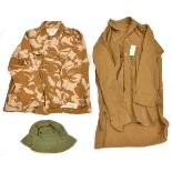 A quantity of modern army clothing comprising 2 1968 pattern DPM jackets; 2 pr trousers and a